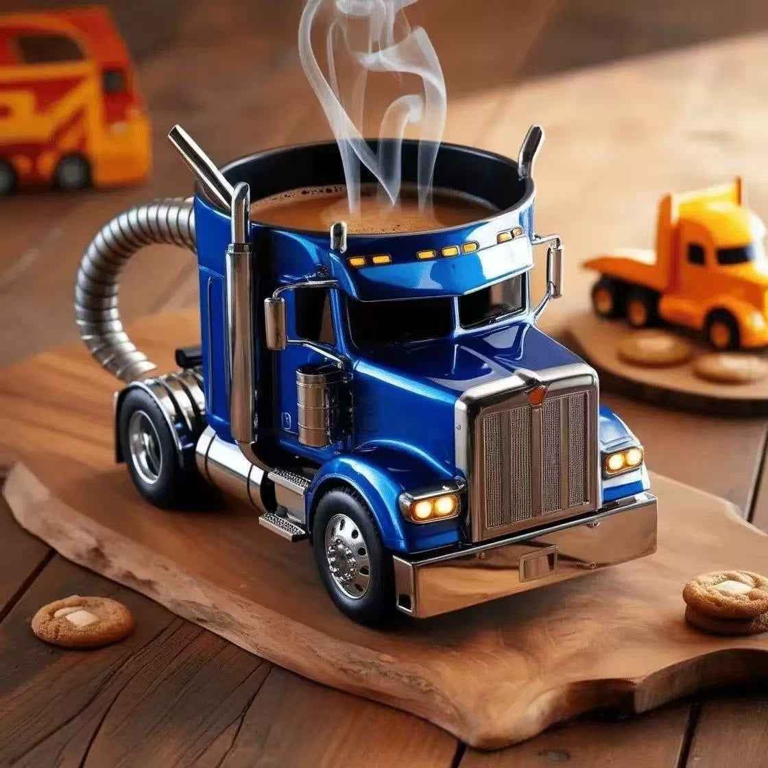 Handmade Resin Big Truck Cup Holder - Creative Multi-Color Drink Holder | Decorative Car & Desk Accessory