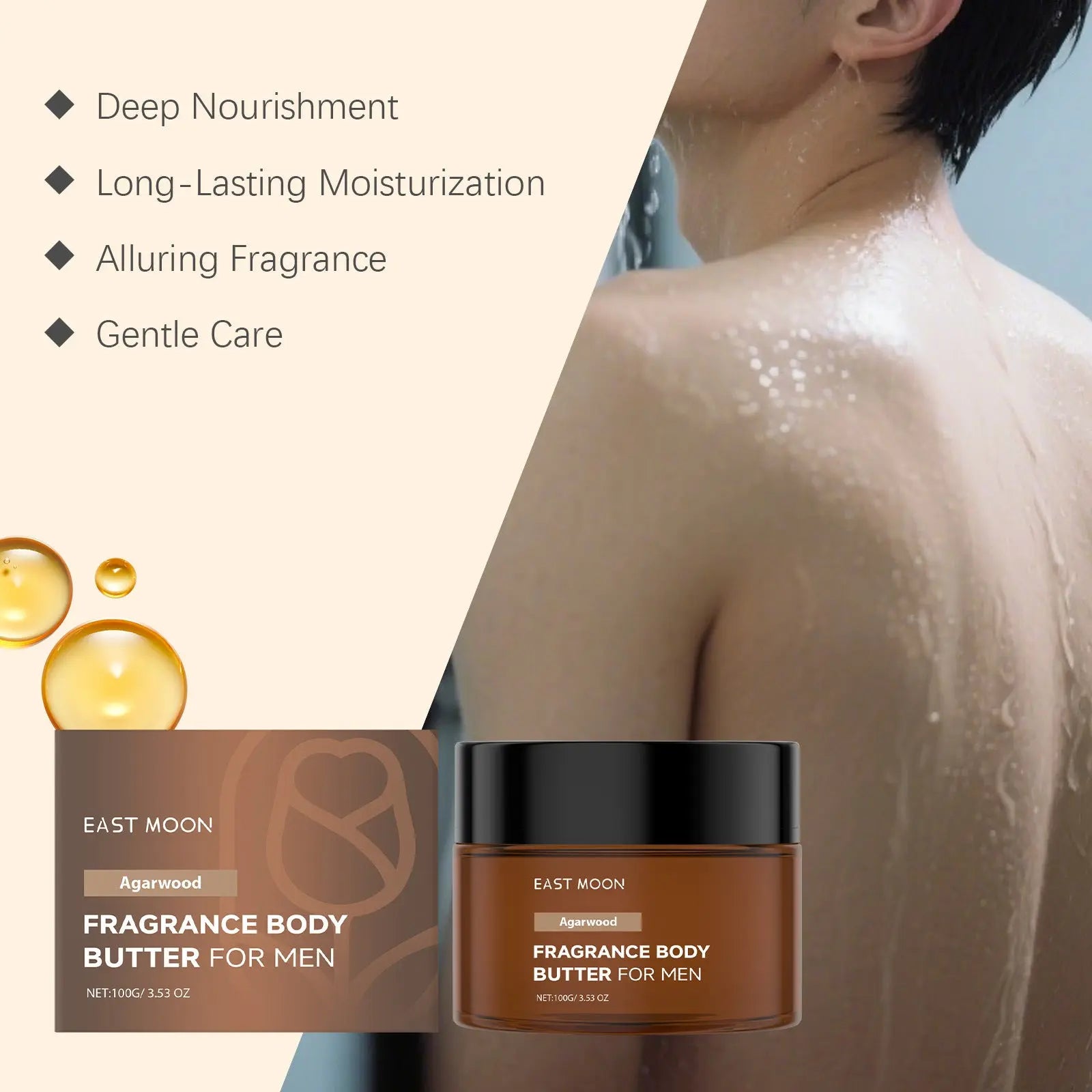 Mens Body Lotion Hydrating Moisturizing Cream with Long-Lasting Fragrance (100g) TED