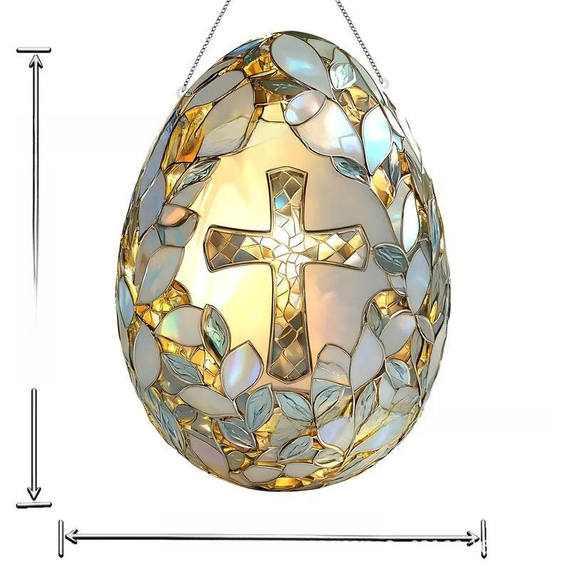 Easter Bunny Basket Light Decoration - Acrylic Hanging Window Garden Ornament