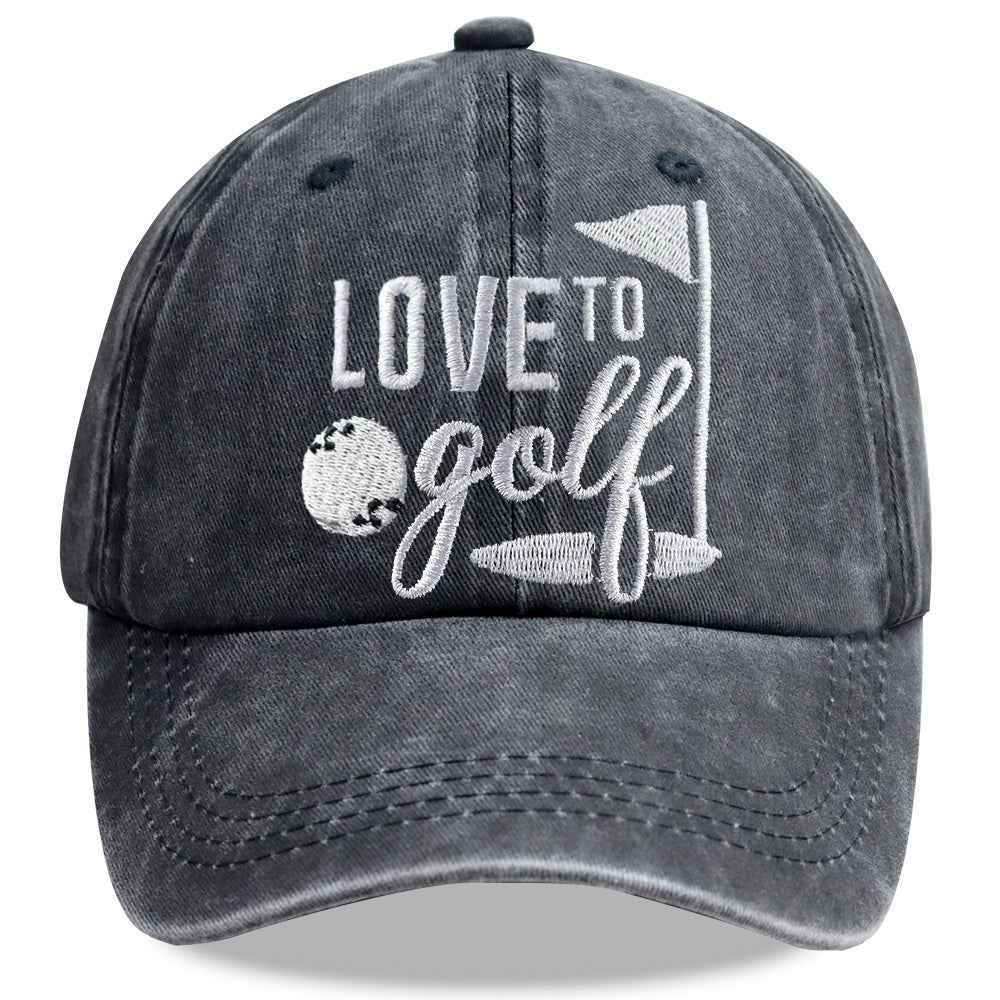 2pcs Golf Hats For Men Adjustable Embroidered Wash Cotton Baseball Cap