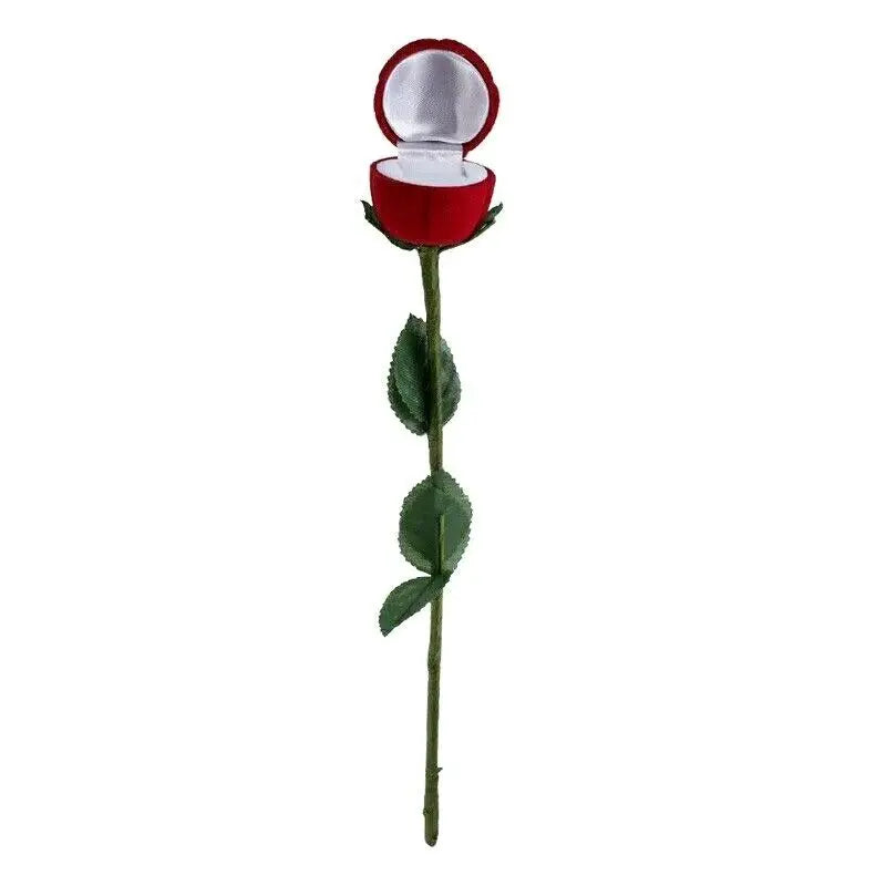 Rose Ring Gift Box – Romantic Red Flower Jewelry Box for Proposal & Anniversary CJ