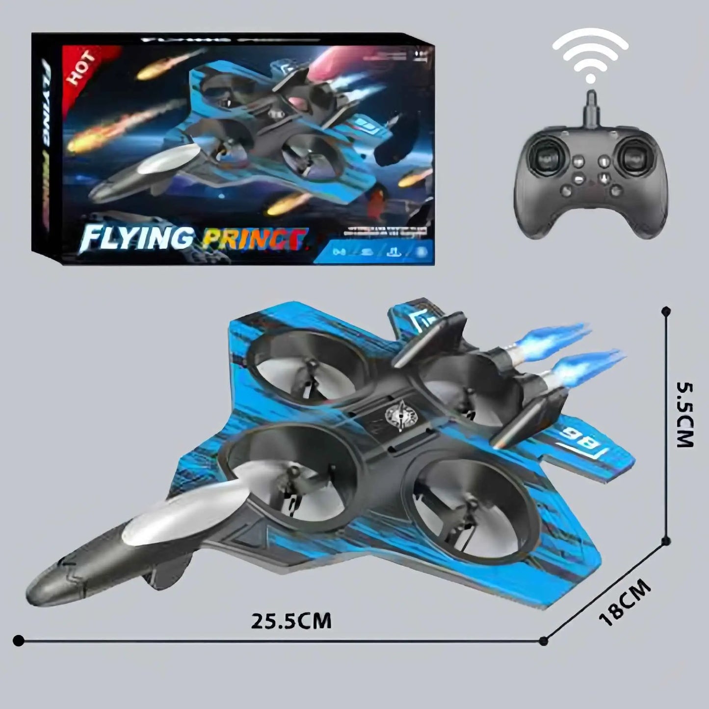 Remote Control Foam Aircraft  Lightweight RC Plane with LED Lights (4-Channel)