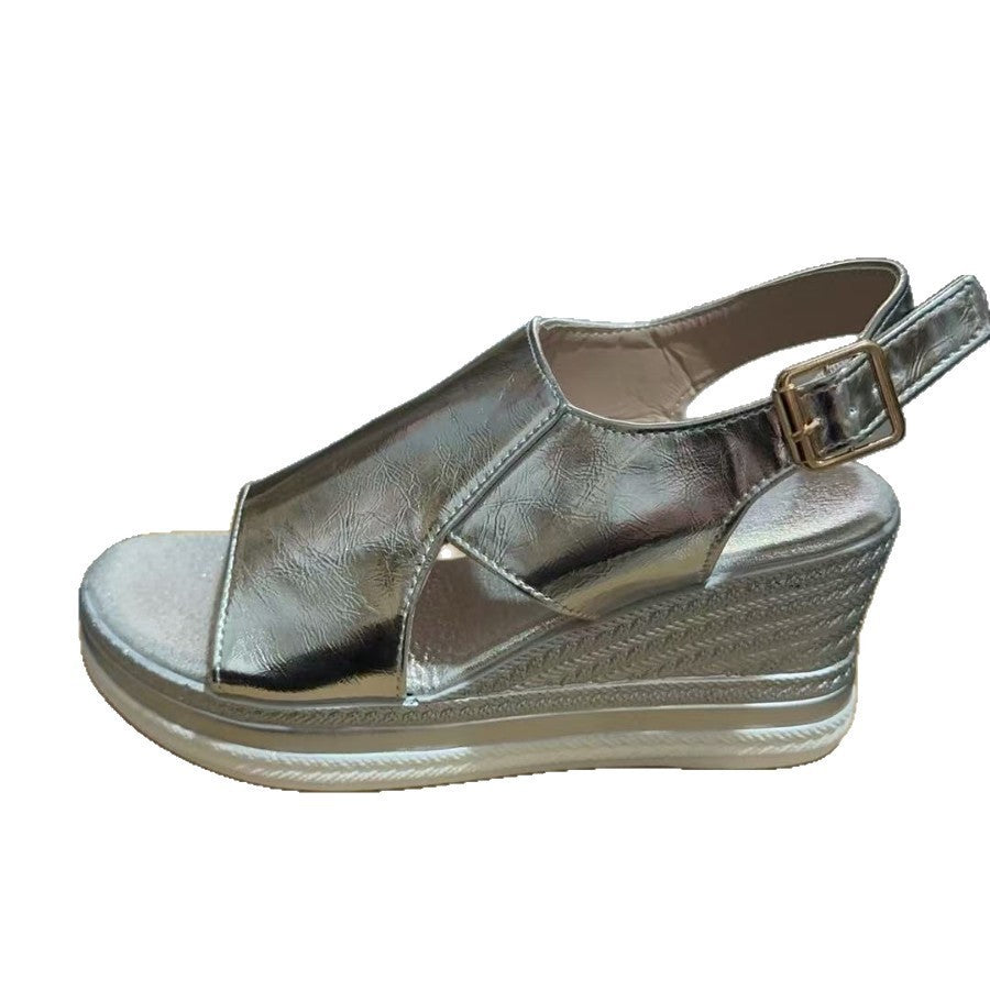 Womens Platform Wedge Sandals - Adjustable Buckle Strap Beach Shoes | Comfortable Thick Sole Summer Sandals TED