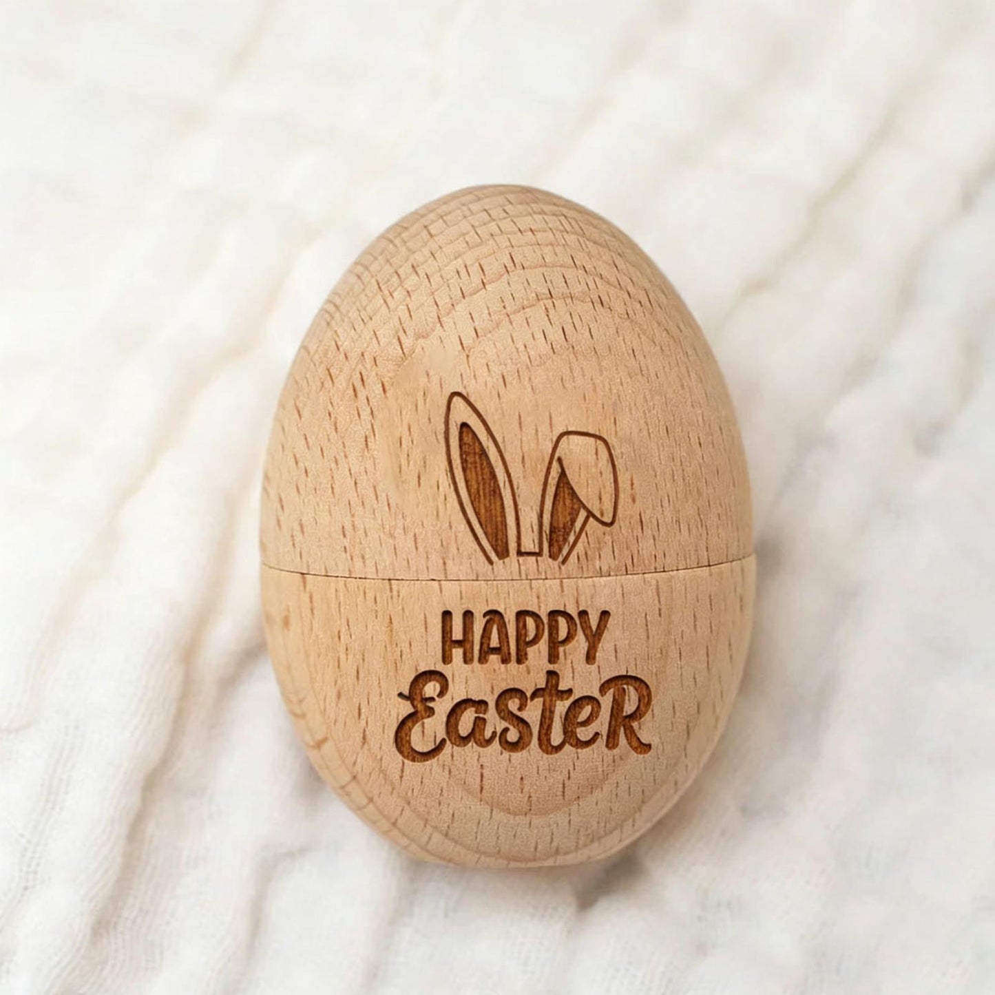 Laser Engraved Wooden Easter Eggs - Rustic Hollow Easter Ornament Decorations
