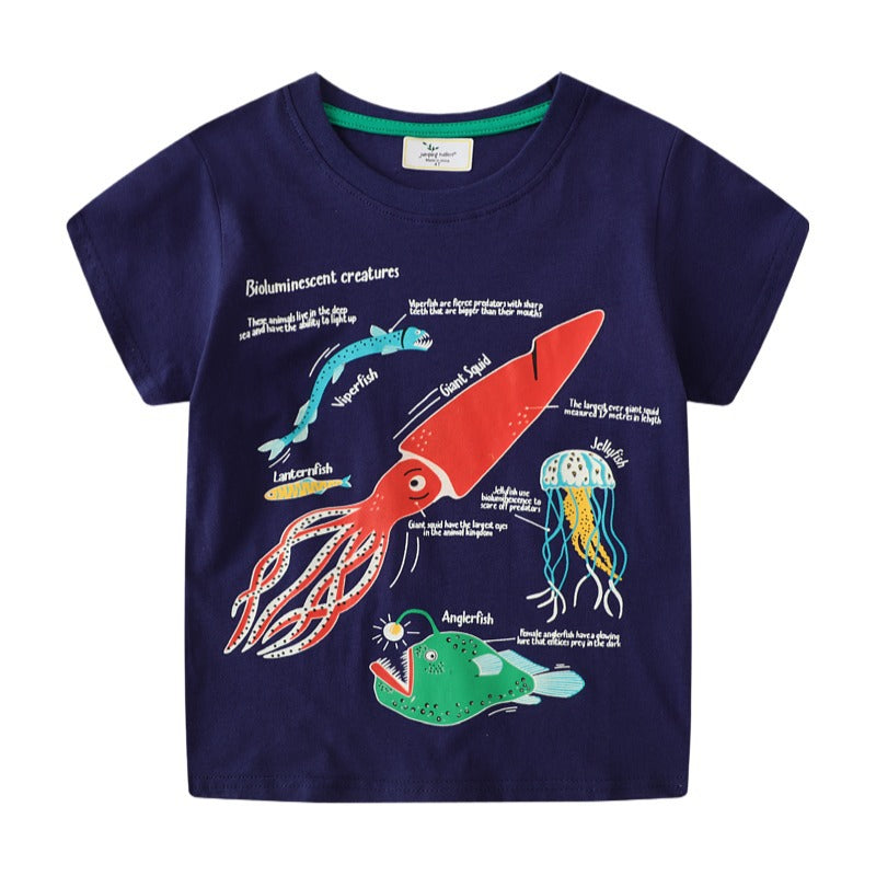 Ocean World Glow-in-the-Dark Kids T-Shirt | Ocean Theme Kids Shirt - EverCharm Gifts
