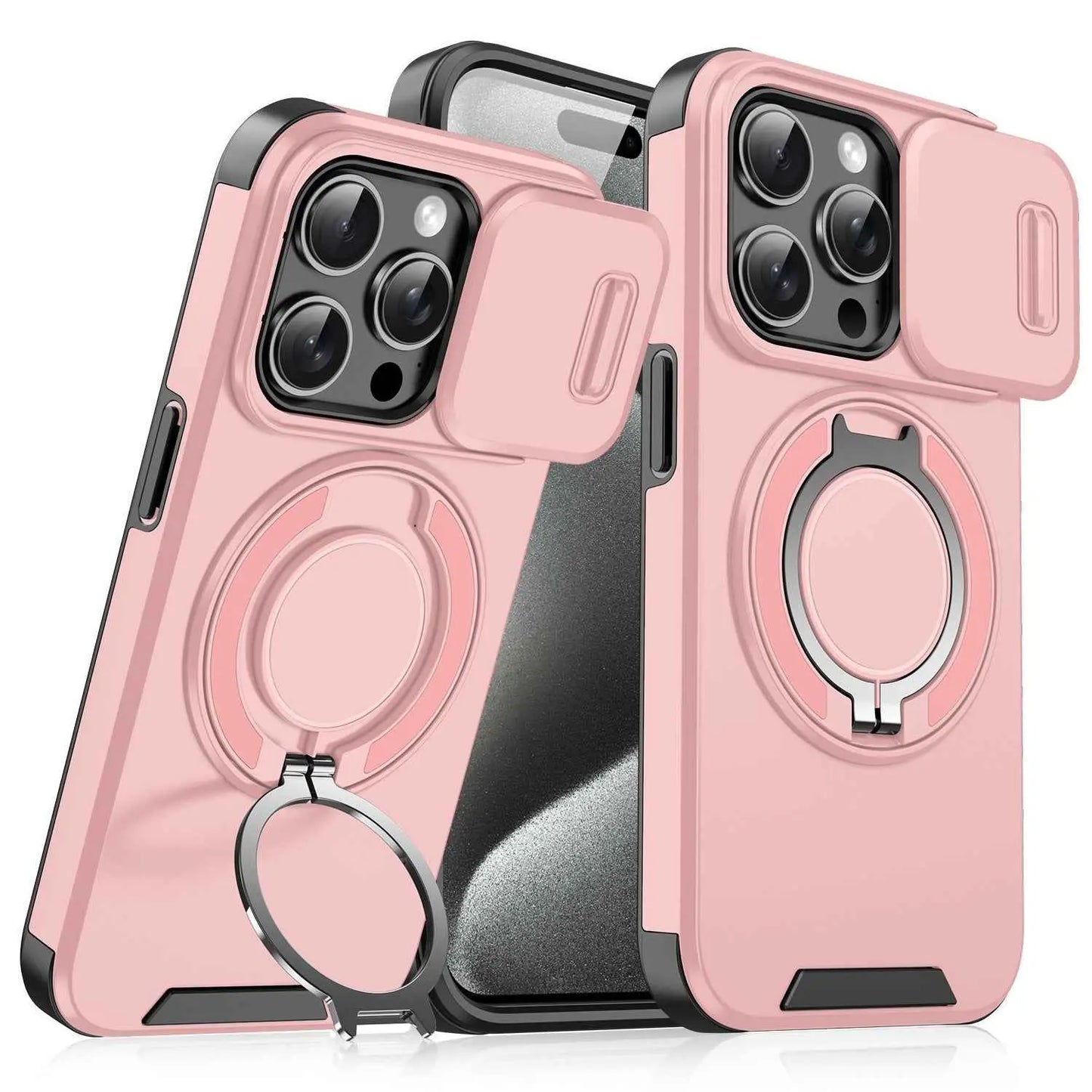Magnetic Sliding Window Phone Case for iPhone 11 to 17 Pro Max