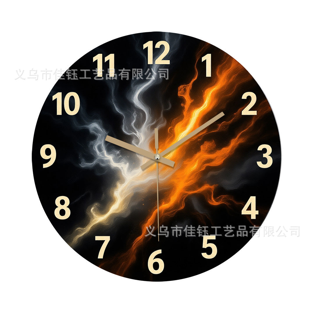 European Style Wooden Wall Clock Creative Vintage Wall-Mounted Clock | Rustic Living Room & Bedroom Home Decor TED