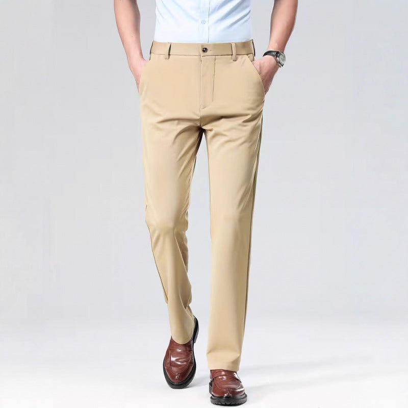 Mens Wrinkle-Resistant Straight Leg Trousers - Lightweight Casual Dress Pants | Comfortable Business & Everyday Wear TED