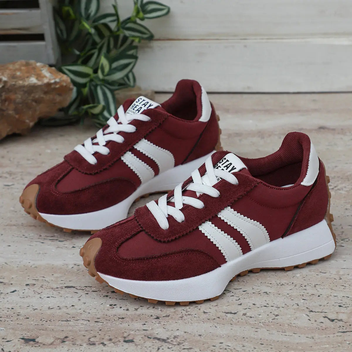 Casual Platform Sneakers Breathable Lace-Up Shoes with Thick Sole for Men TED