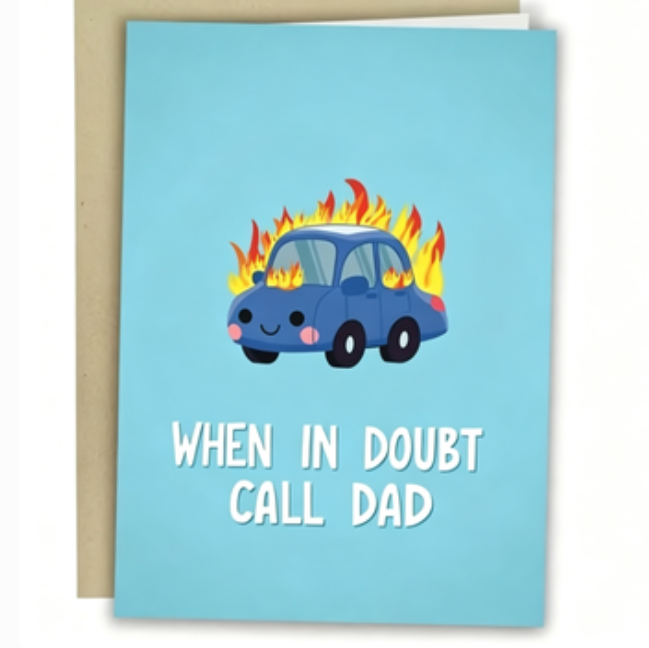 Funny Fathers Day Card - Humorous Modern Dad Card | Free Shipping