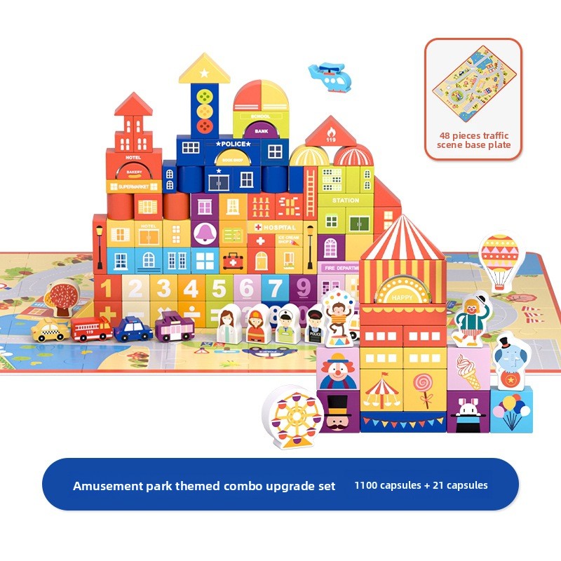 Montessori Building Blocks Set for Kids | 100-200 Piece Creative Learning Toy - EverCharm Gifts