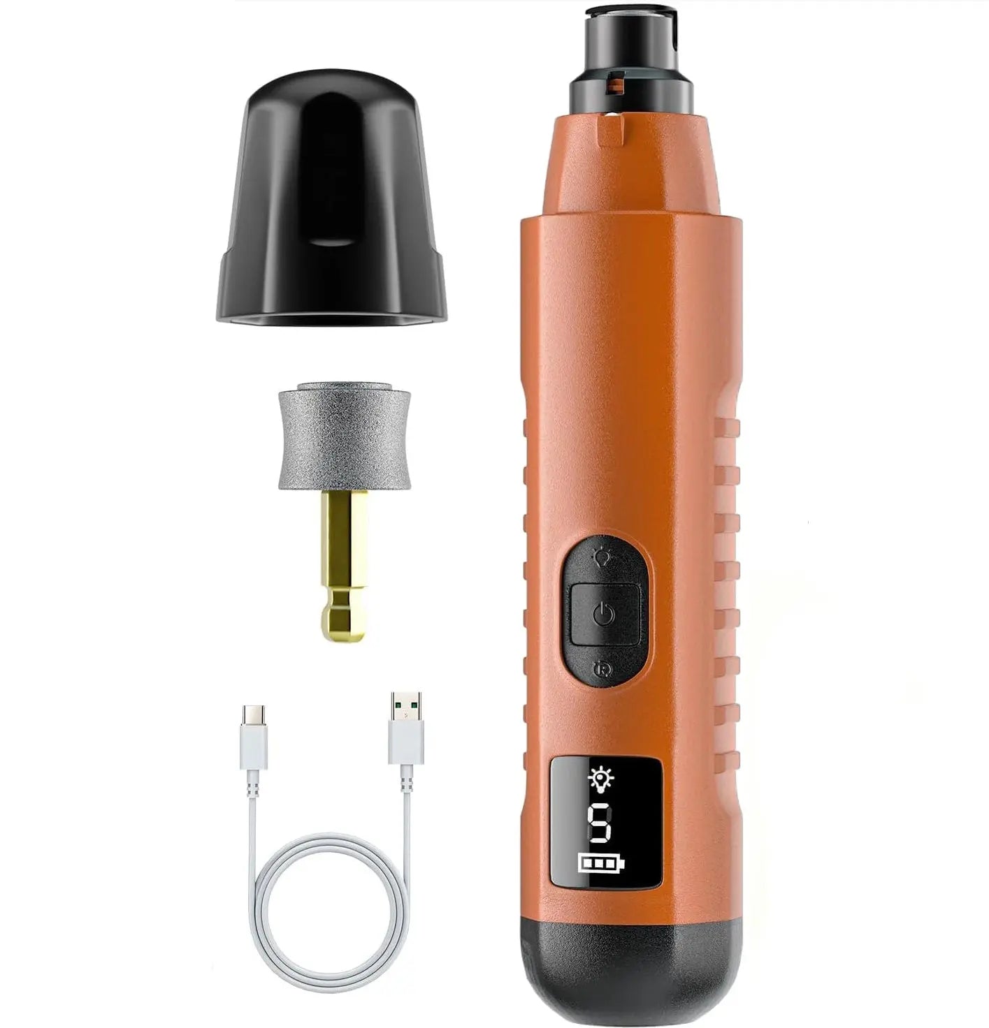 Silent Groom Pro Dog Nail Grinder – Rechargeable 5-Speed Pet Nail Trimmer with LED Light | Quiet Grooming Tool for Dogs & Cats CJ