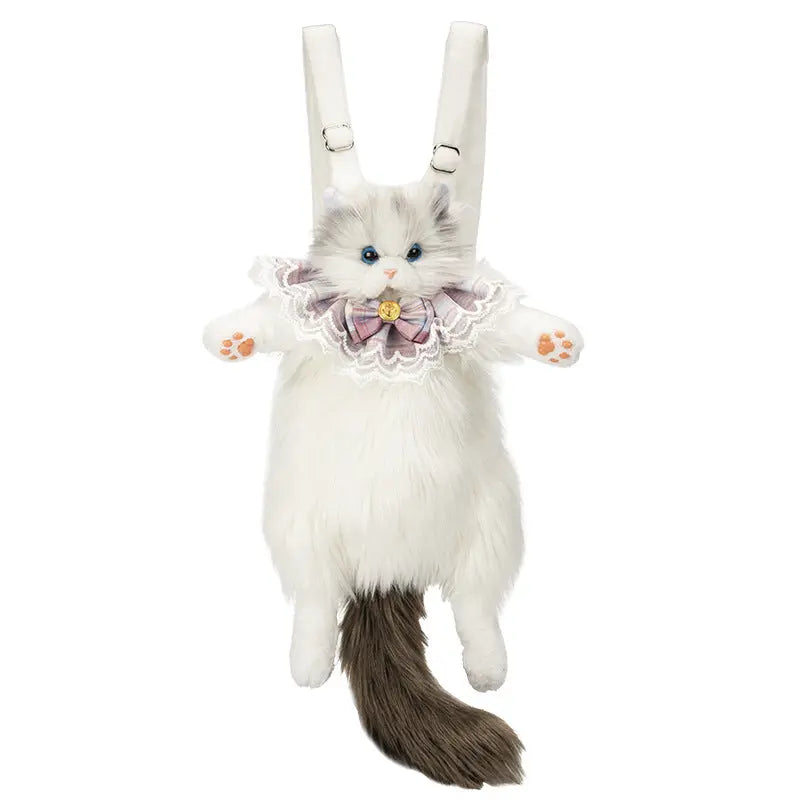 Cute Plush Animal Backpack Cat & Dog Soft School Bag | Kawaii Mini Backpack for Kids & Gifts TED