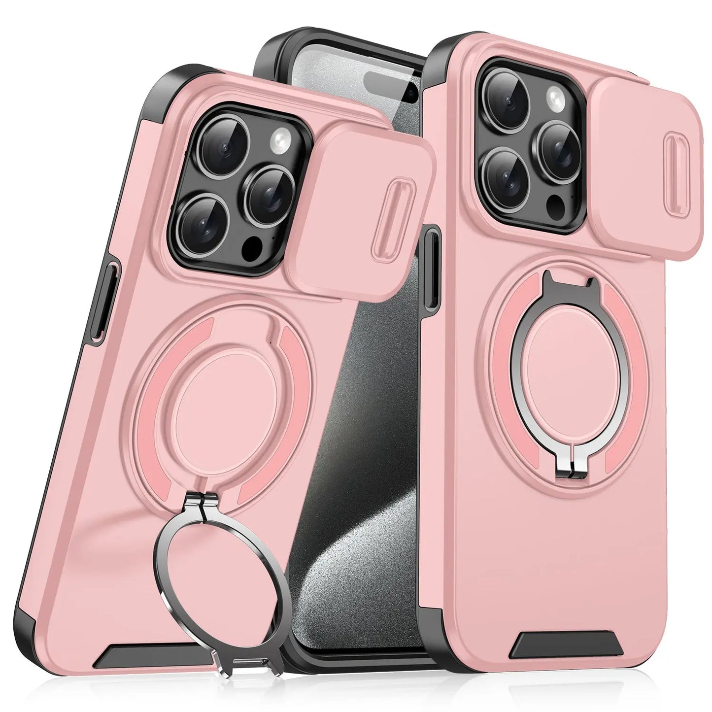 Magnetic Sliding Window Phone Case for iPhone 11 to 17 Pro Max TED