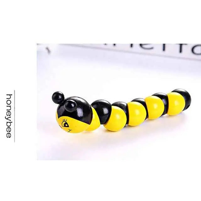 Colorful Wooden Worm Puzzle Toy – Montessori Educational Twisting Toy for Kids