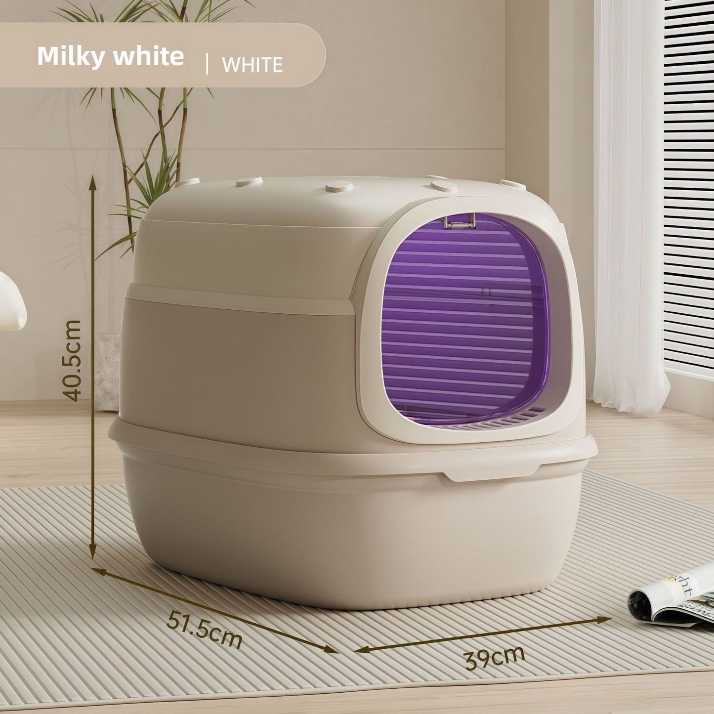Fully Enclosed Cat Litter Box with UV Sterilization - Extra Large Odor-Control Cat Toilet | Covered Hygienic Litter Box TED