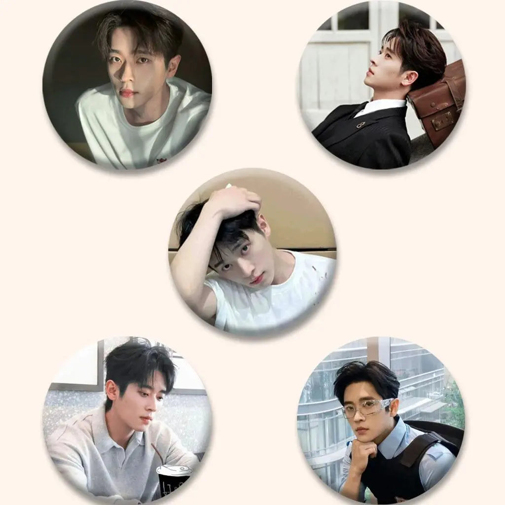 Celebrity Badge Pins Set - Jinyue Ruge, Chenglei & Zhouye Fan Merch | 58mm Metal Brooches & Backpack Accessories TED
