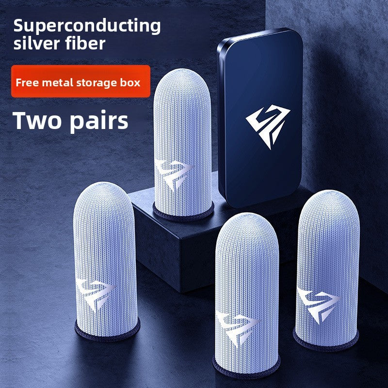 Premium Gaming Finger Sleeves | Silver Fiber Mobile Gaming Finger Sleeves - EverCharm Gifts