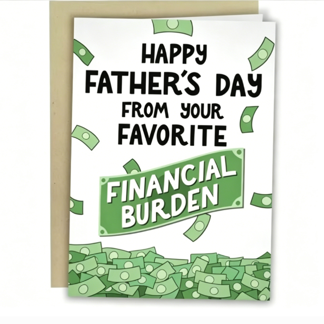 Funny Fathers Day Card - Humorous Modern Dad Card | Free Shipping