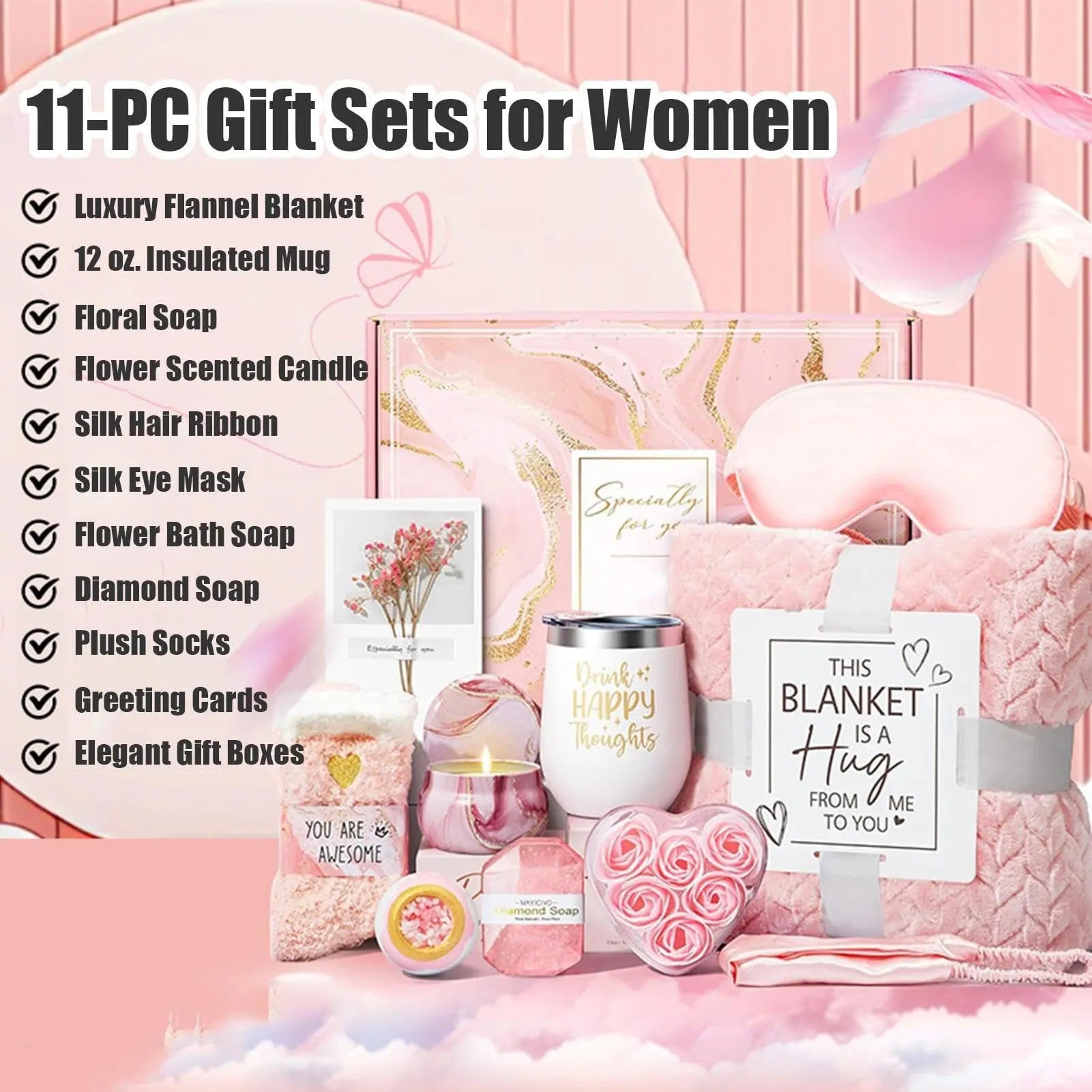 Luxury Spa Gift Box  Relaxation Gift Basket for Women | Self Care Kit for Birthdays & Mothers Day TED