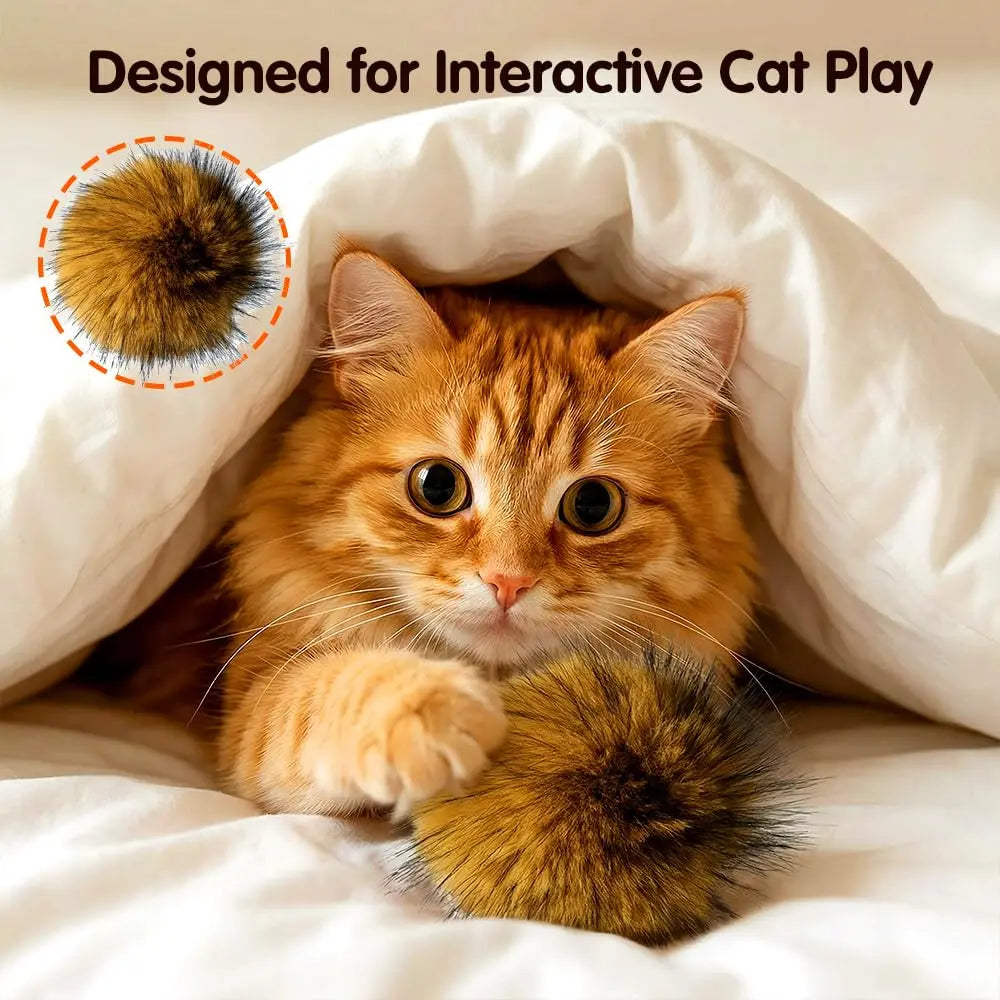 Catnip Rabbit Fur Ball Toy – Soft Interactive Cat Toy for Indoor Cats | Fluffy Chase & Hunting Exercise Ball CJ