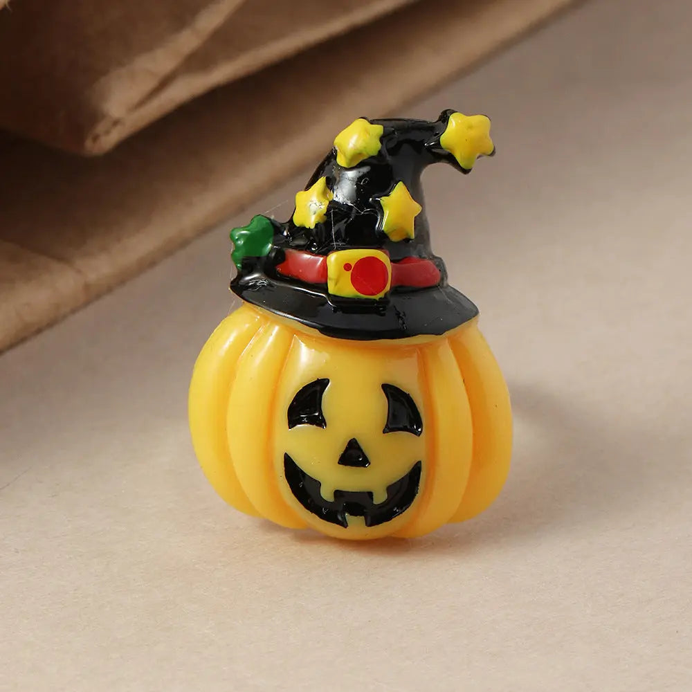 Halloween Cartoon Rings – Pumpkin Ghost Bat Resin Party Jewelry for Women CJ