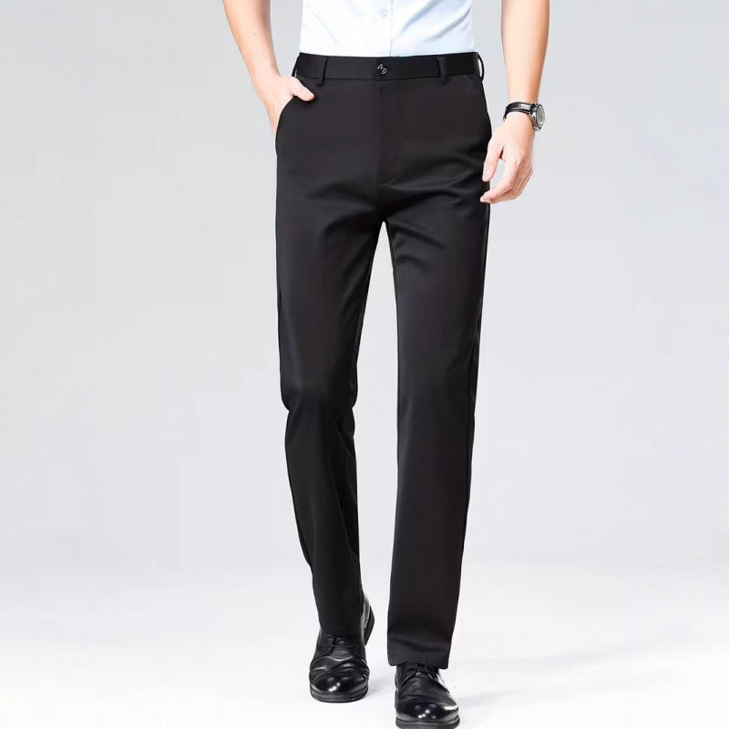 Mens Wrinkle-Resistant Straight Leg Trousers - Lightweight Casual Dress Pants | Comfortable Business & Everyday Wear TED
