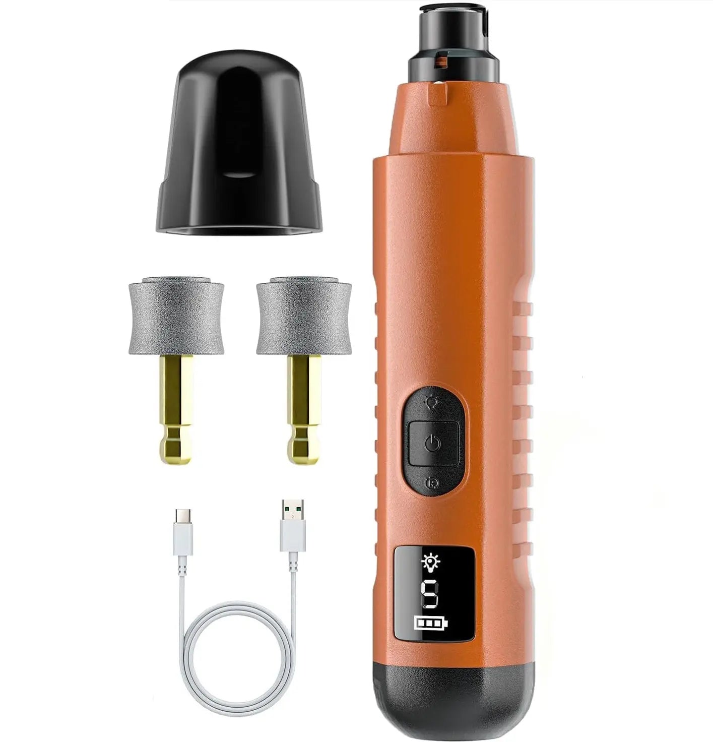 Silent Groom Pro Dog Nail Grinder – Rechargeable 5-Speed Pet Nail Trimmer with LED Light | Quiet Grooming Tool for Dogs & Cats CJ