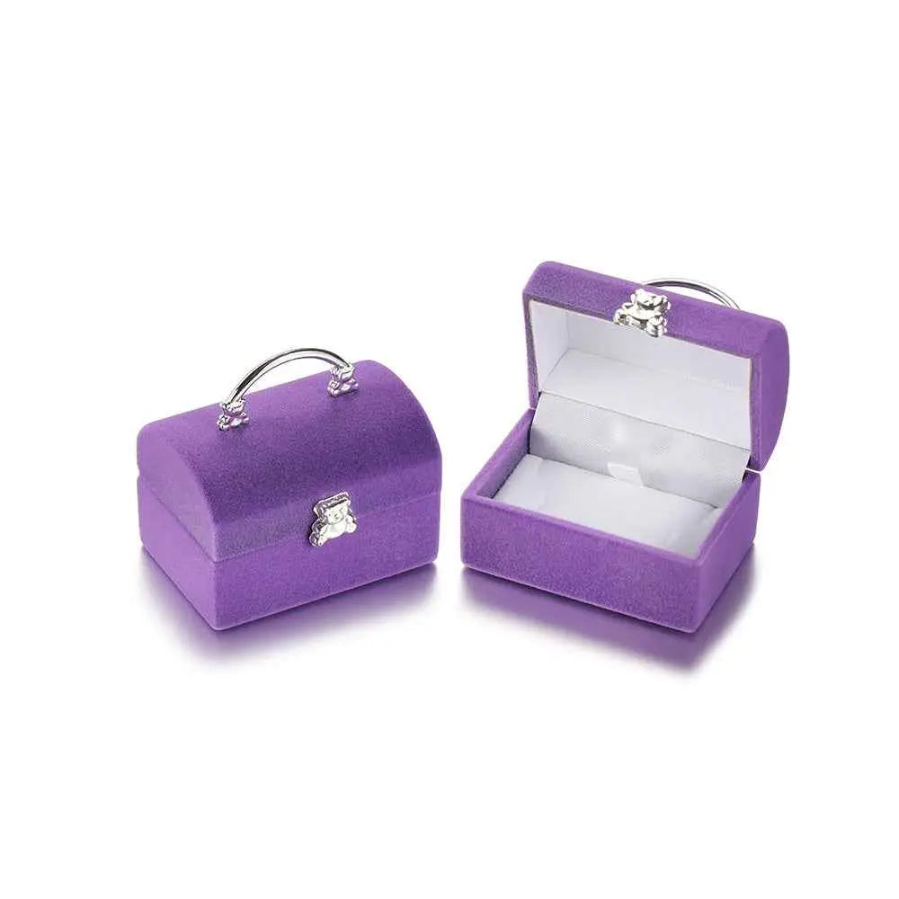Cute Cartoon Jewelry Box- Plush Flip-Top Ring & Necklace Gift Case | Portable Mini Organizer