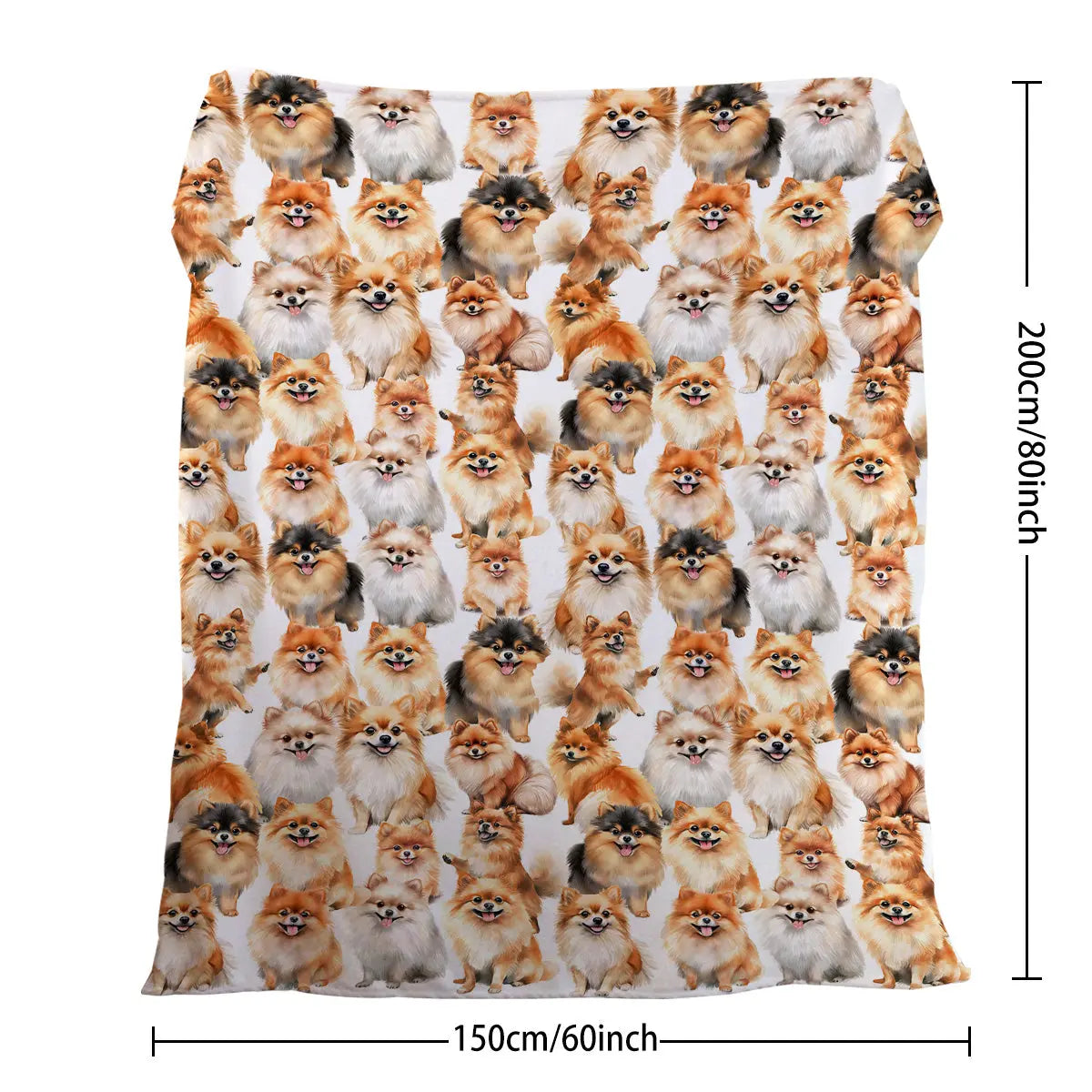 Pomeranian Dog Blanket – Soft Flannel Throw Gift for Dog Lovers (60"×80") CJ