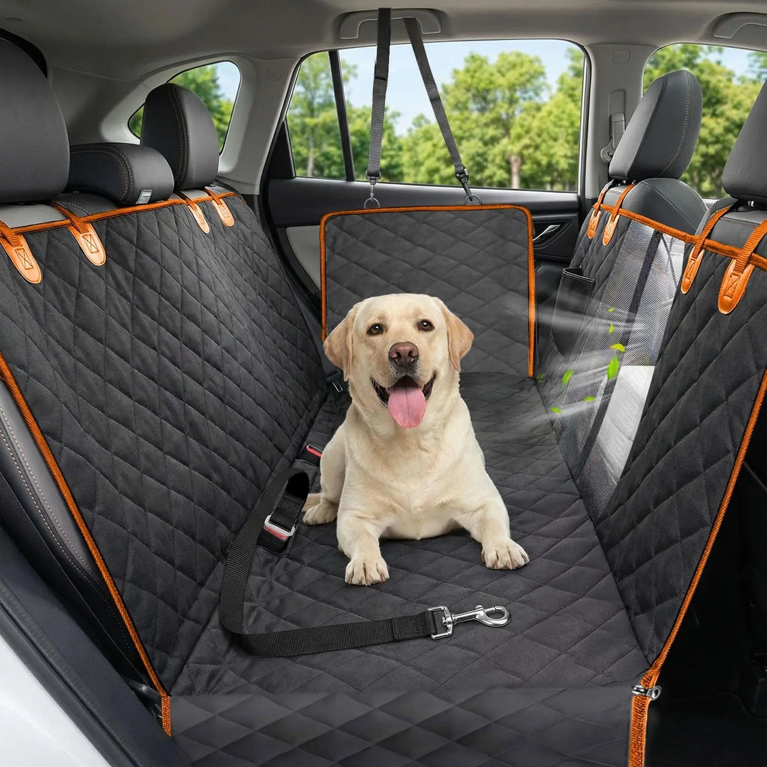 Dog Car Seat Cover – Waterproof Pet Car Mat with Sponge Padding | Non-Slip Backseat Protector for Dogs CJ
