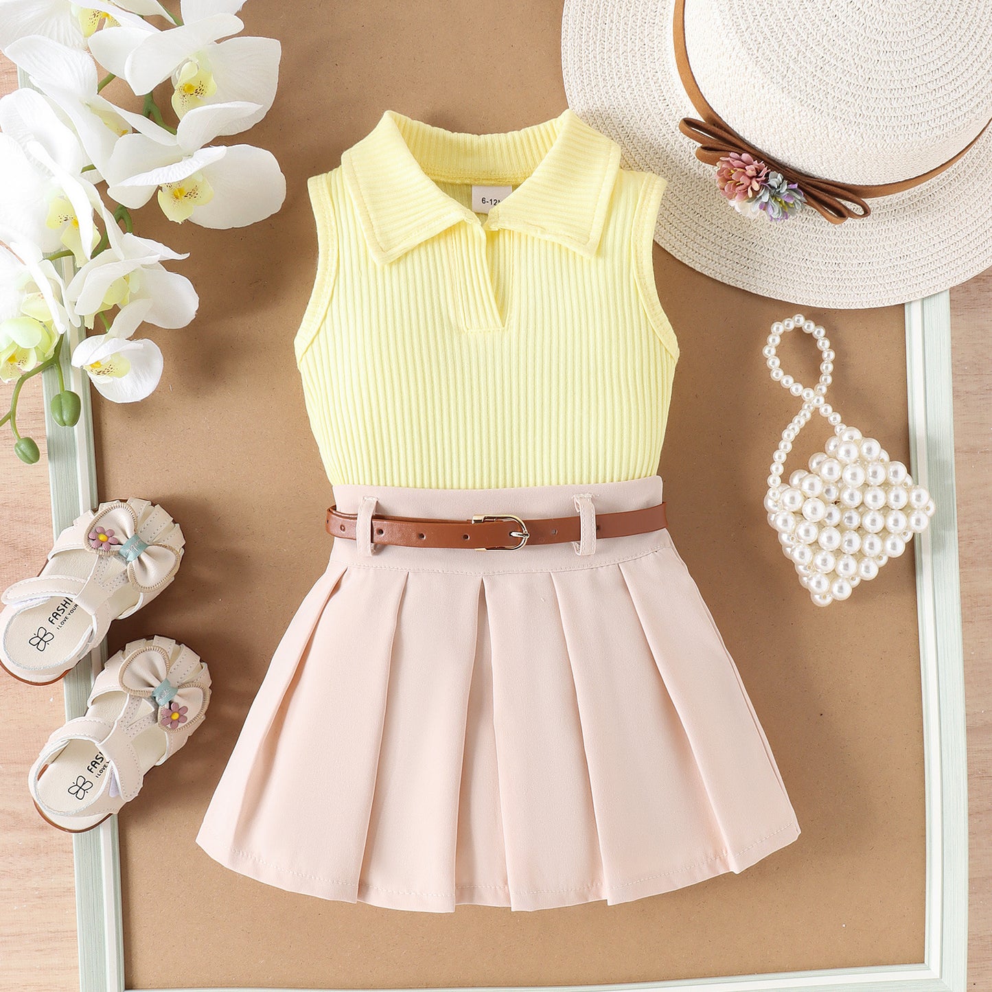 Baby Girls Sleeveless Two Piece Outfit Set | Toddler Girls Outfit Set - EverCharm Gifts