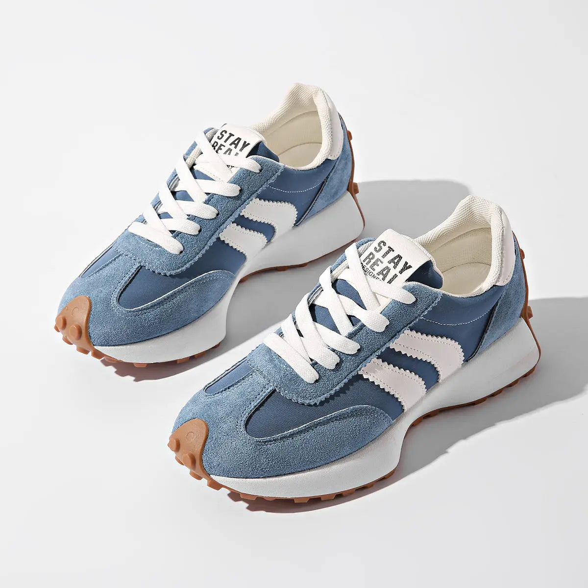 Casual Platform Sneakers Breathable Lace-Up Shoes with Thick Sole for Men TED