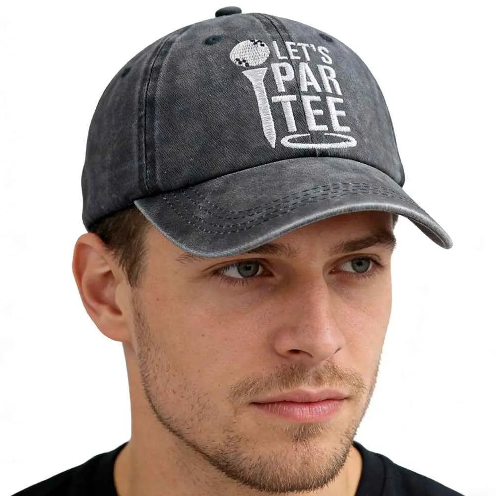 Golf Gifts Hats For Dad, Par Tee Hats For Men, Adjustable Embroidered Wash Cotton Baseball Cap