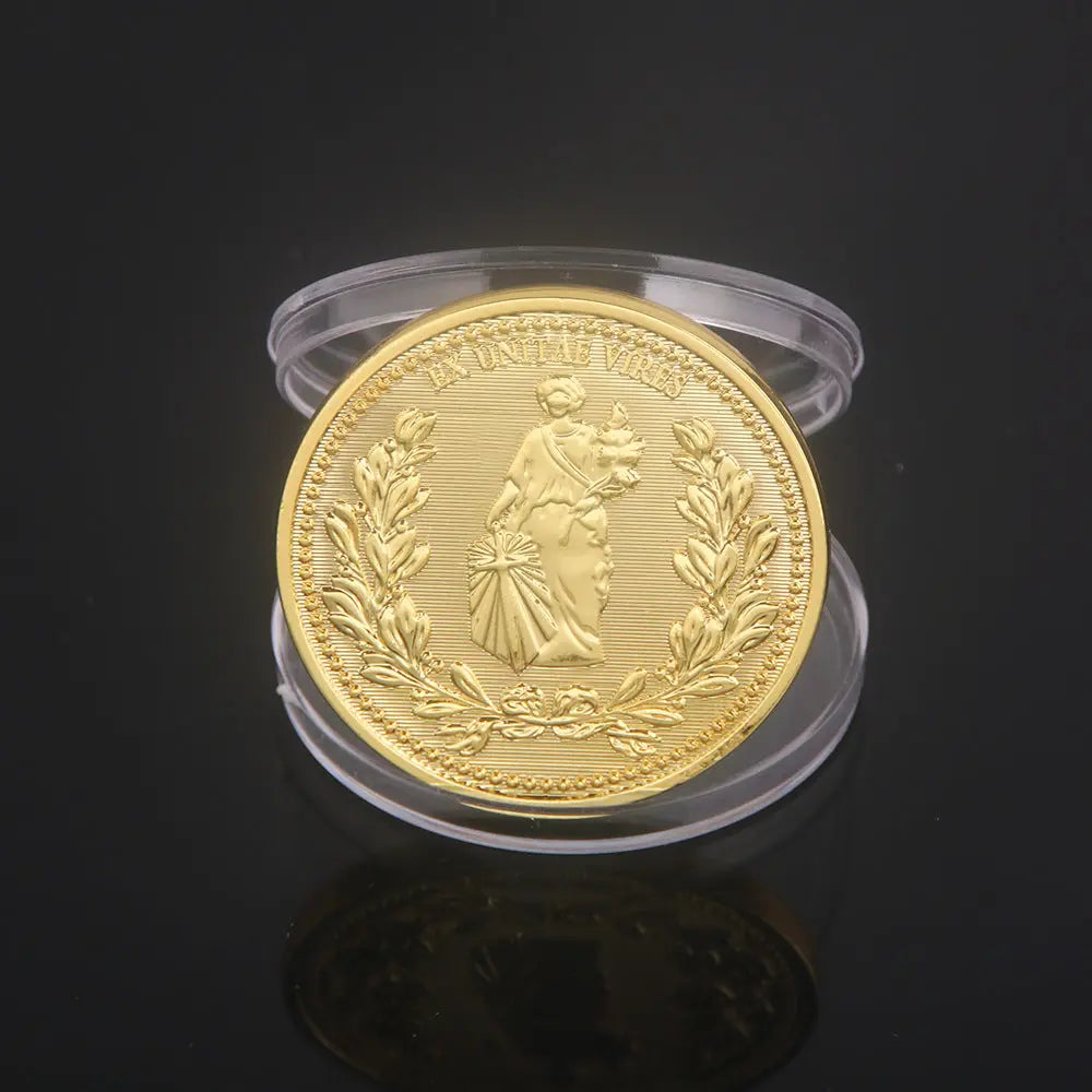 Commemorative Collectible Coin – Alloy Plated Souvenir Display Piece CJ