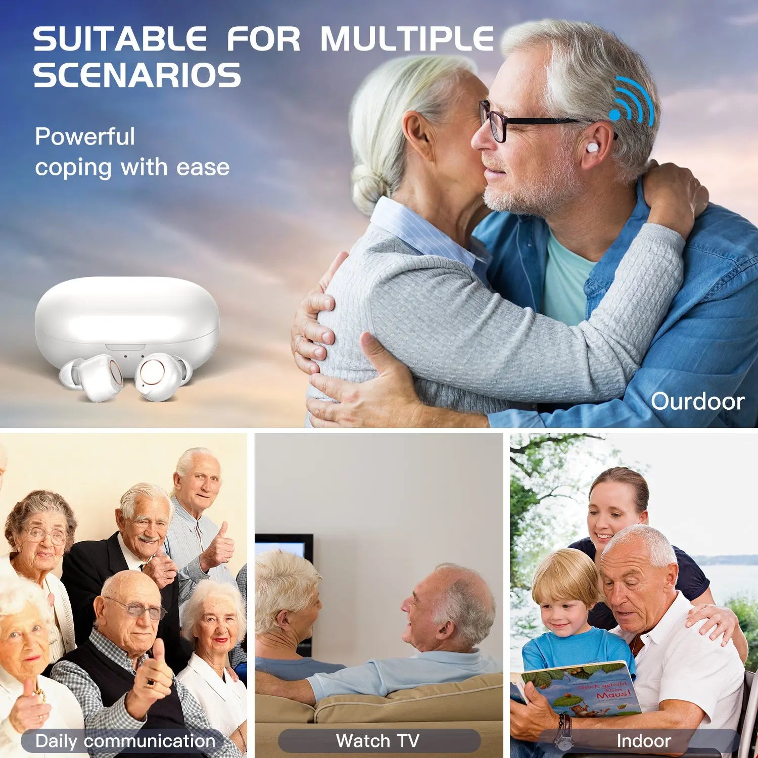 Wireless Hearing Aid with Magnetic Charging Invisible In-Ear Sound Amplifier TED