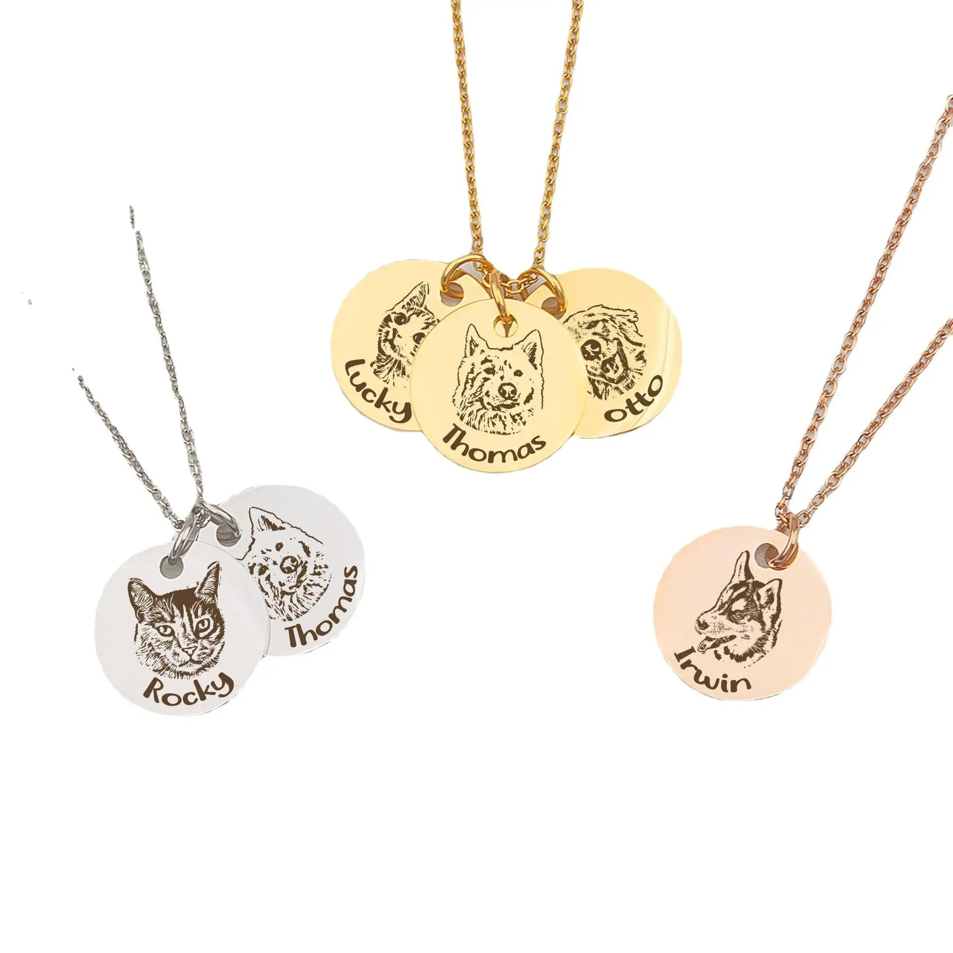 Personalized Dog Necklace – Custom Engraved Pet Pendant Stainless Steel Gift CJ