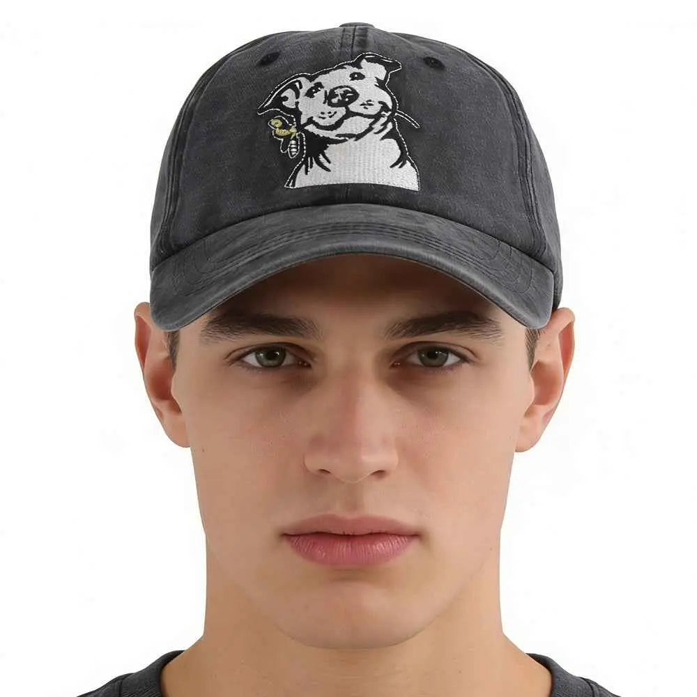 2pcs Dog Lover Gifts For Men, French Hat, Denim Adjustable Embroidered Dog Dad Baseball Cap