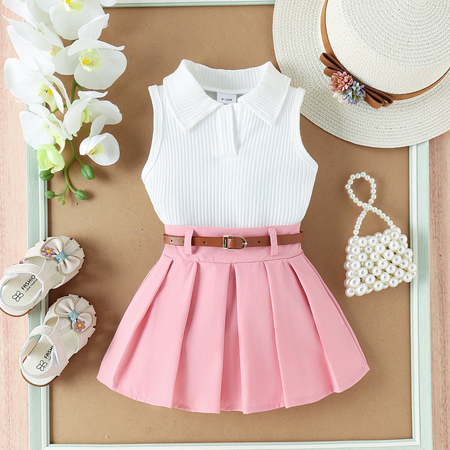 Baby Girls Sleeveless Two Piece Outfit Set | Toddler Girls Outfit Set - EverCharm Gifts