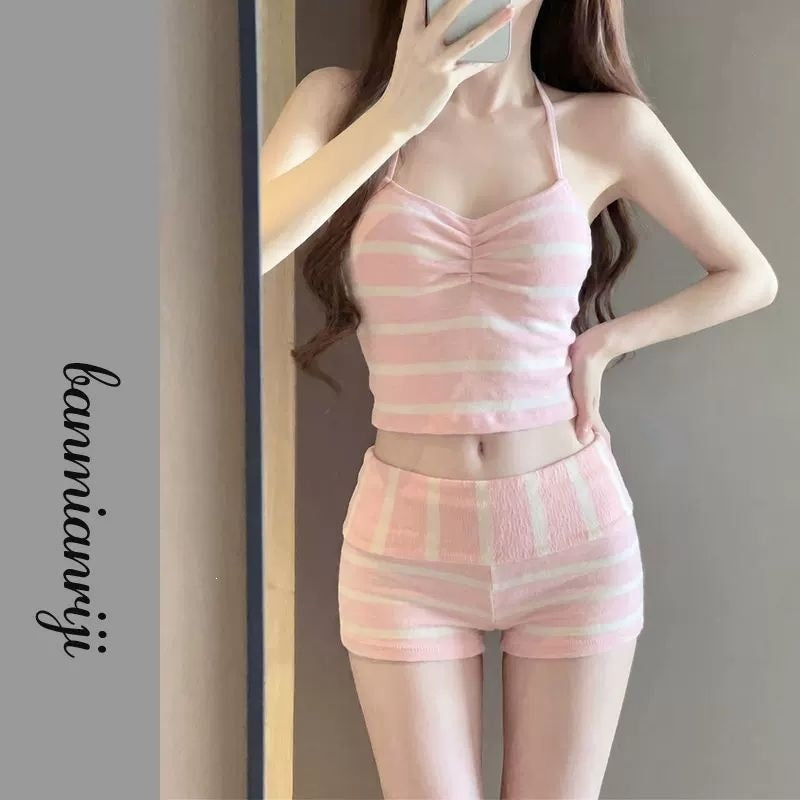 Women's Thai-Style Striped Bikini Set | Three-Piece Beach Swimwear with Cover-Up - EverCharm Gifts