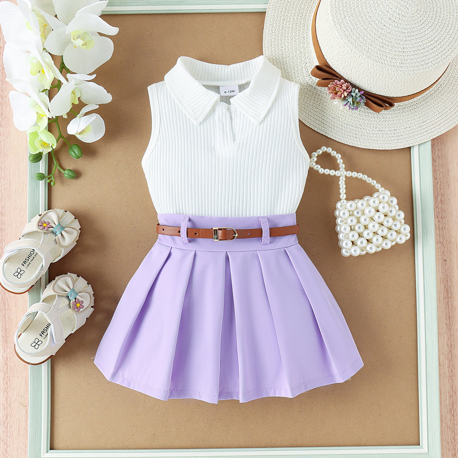 Baby Girls Sleeveless Two Piece Outfit Set | Toddler Girls Outfit Set - EverCharm Gifts