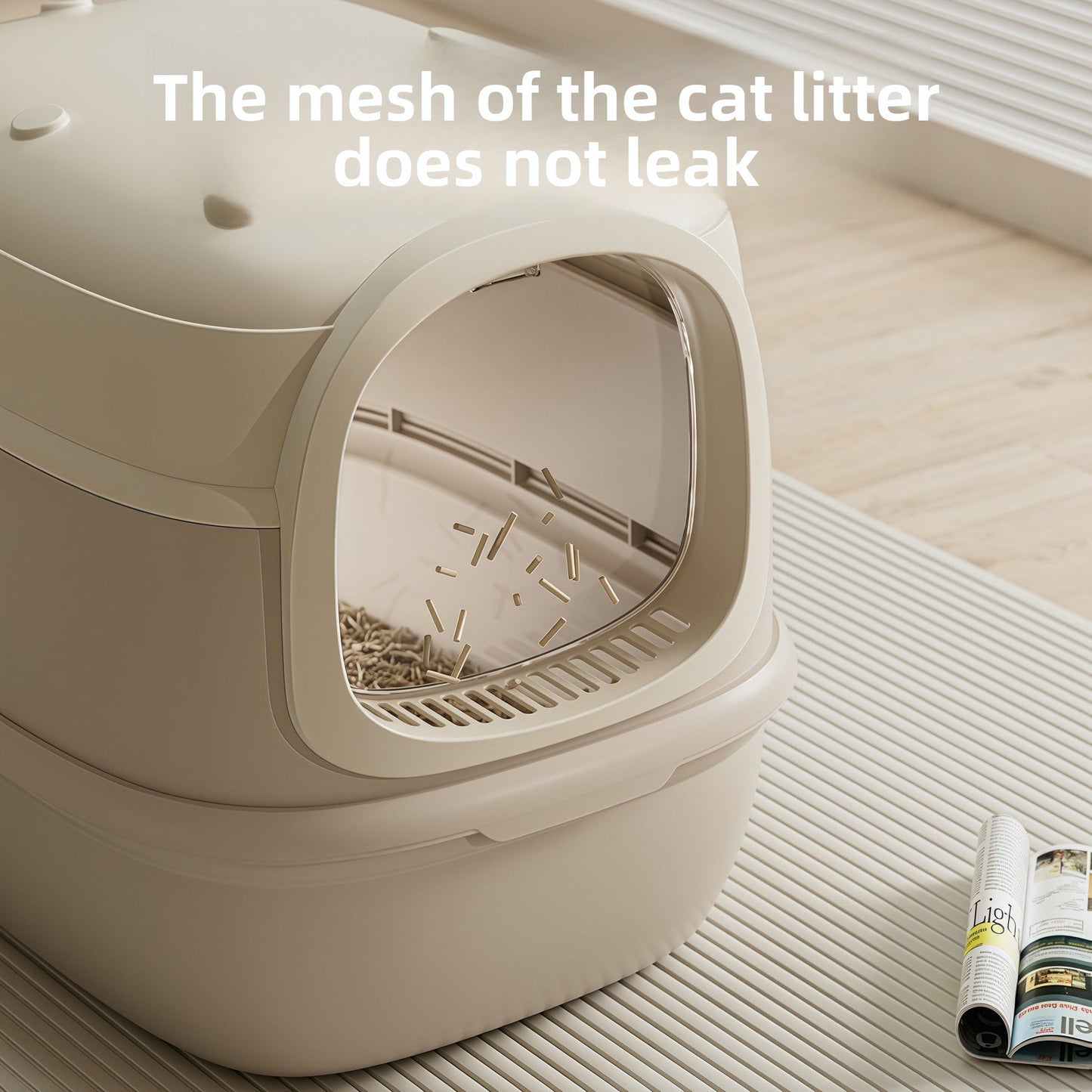 Fully Enclosed Cat Litter Box with UV Sterilization - Extra Large Odor-Control Cat Toilet | Covered Hygienic Litter Box TED