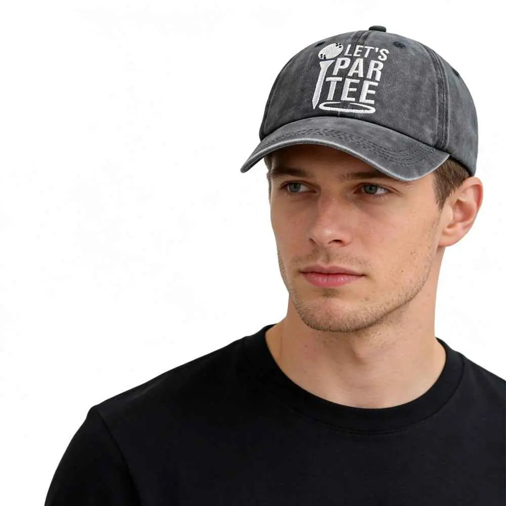 Golf Gifts Hats For Dad, Par Tee Hats For Men, Adjustable Embroidered Wash Cotton Baseball Cap