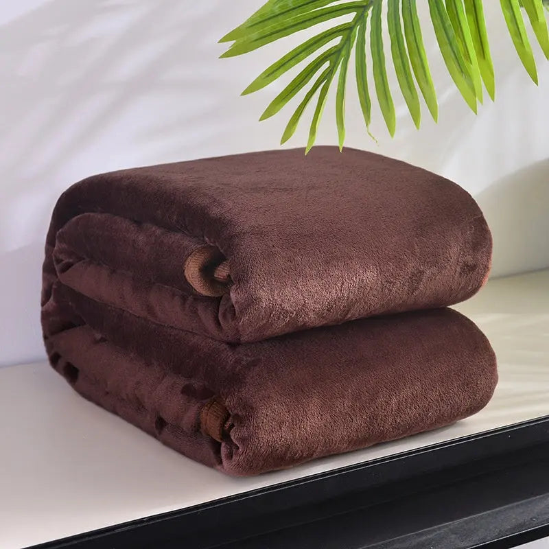 Thickened Soft Coral Fleece Blanket for Home and Gifts TED