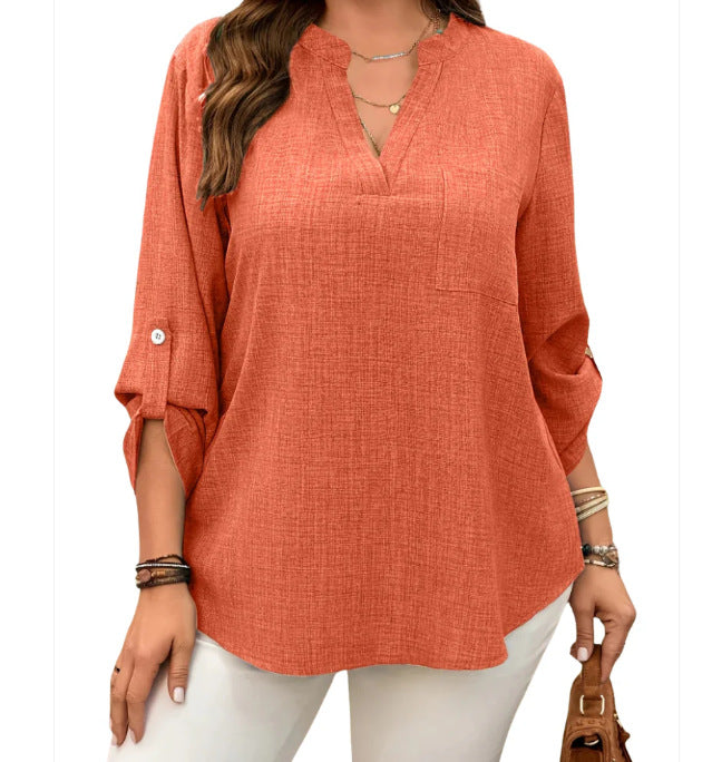 Womens Plus Size Casual Blouse - Loose Fit Casual Pullover Blouse | Free Shipping