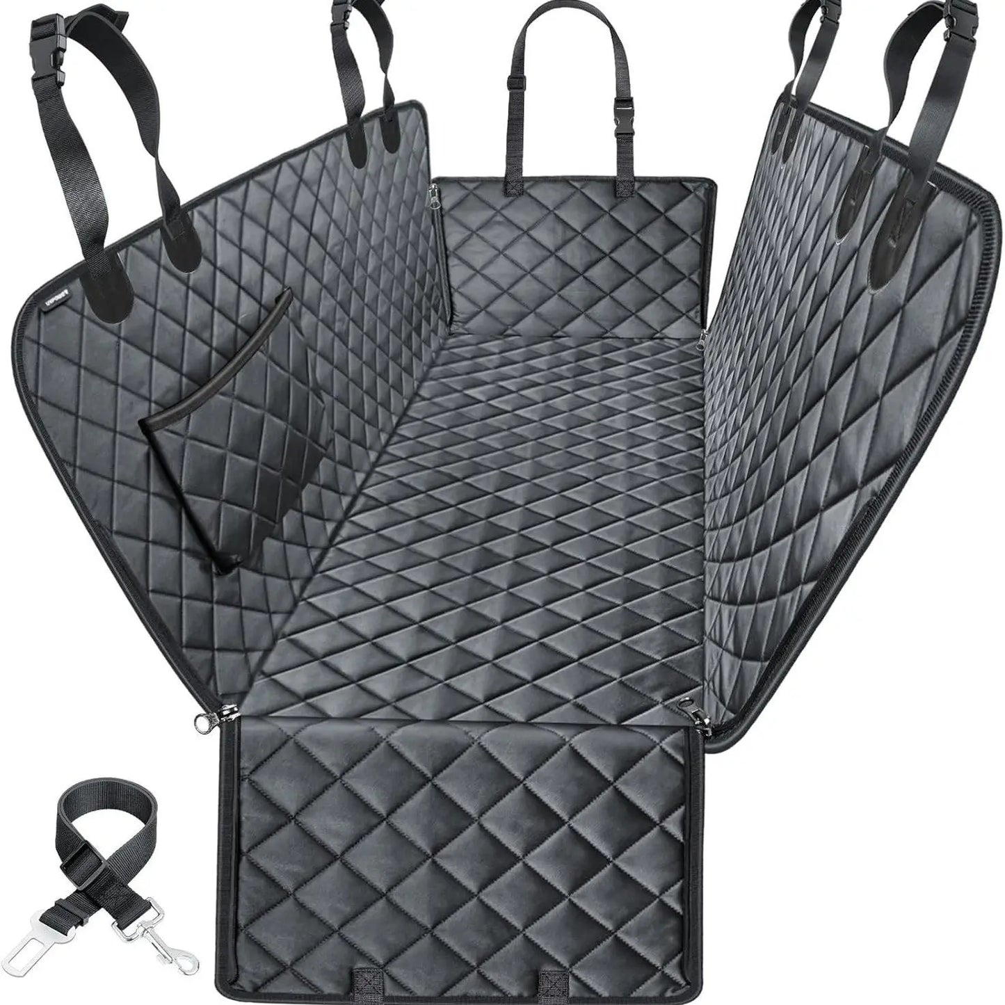 Dog Car Seat Cover – Waterproof Pet Car Mat with Sponge Padding | Non-Slip Backseat Protector for Dogs CJ