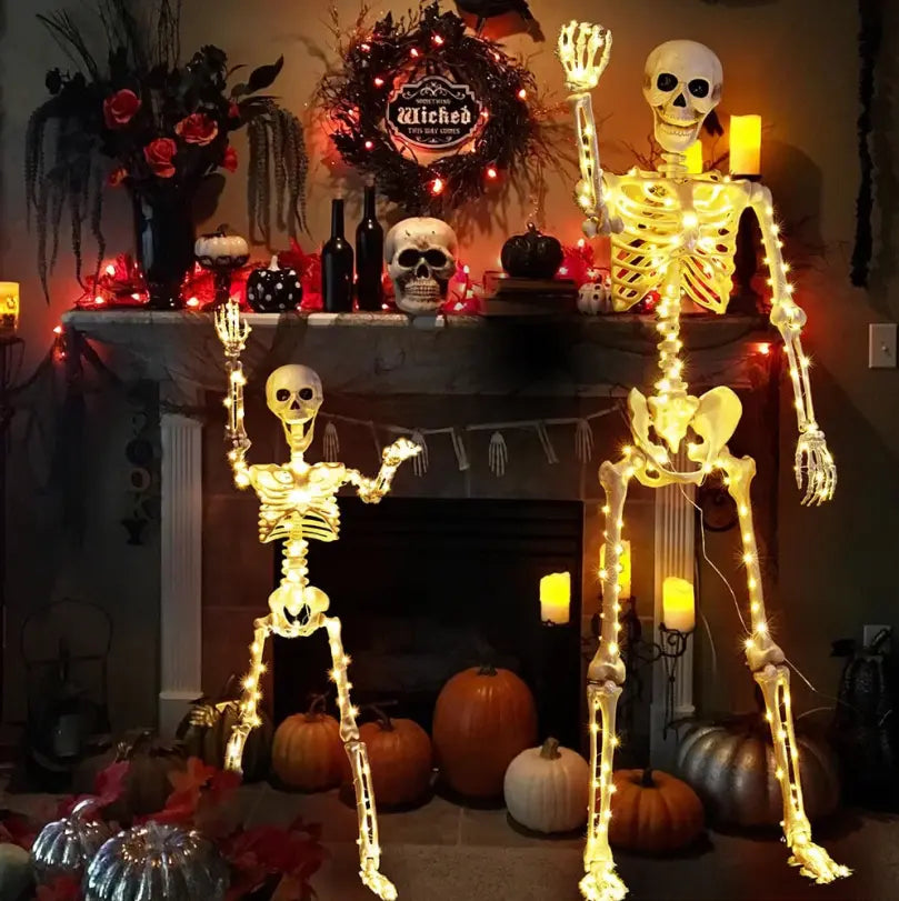 90cm Halloween Skeleton Decoration Poseable Full Body Plastic Skeleton Prop TED