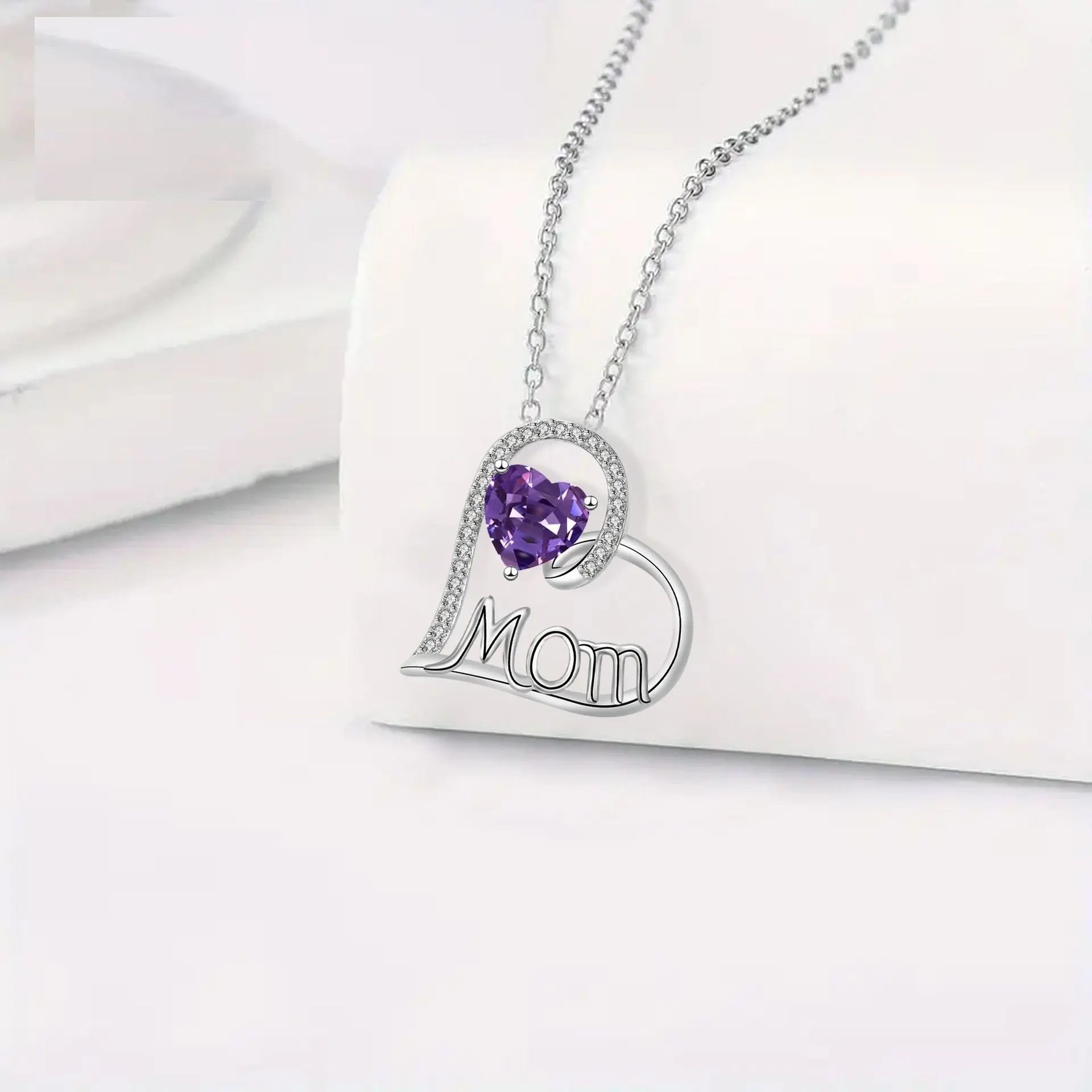 Mother’s Day Heart Necklace – Elegant Love Pendant Jewelry Gift for Mom | Cross Chain Copper Necklace CJ