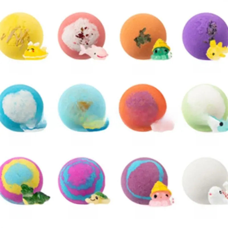 Floral Bath Bomb Gift Set Natural Sea Salt Fizzing Bath Balls | Colorful Spa Gift for Relaxation TED