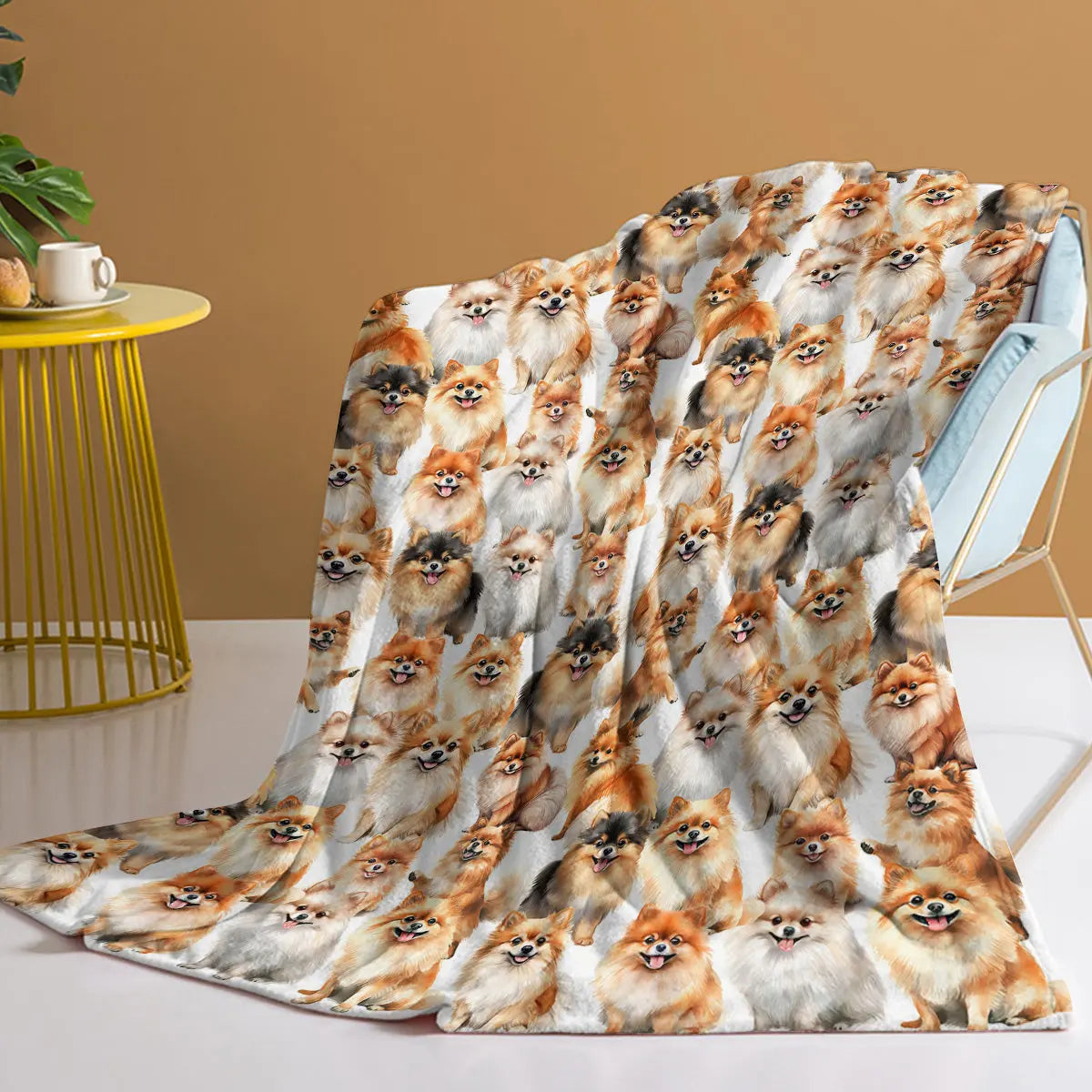 Pomeranian Dog Blanket – Soft Flannel Throw Gift for Dog Lovers (60"×80") CJ